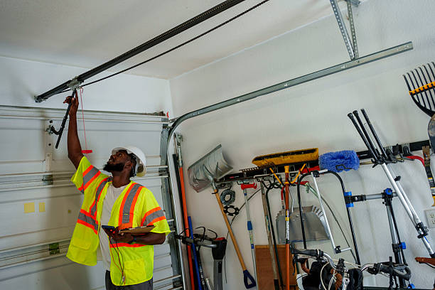 Professional Garage Door Panel Replacement technician working in Madisonville, TX